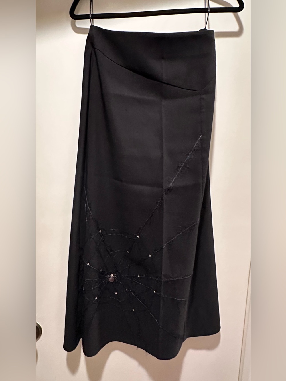 Black long Whimsigoth Whitchy skirt Spider web Halloween XS